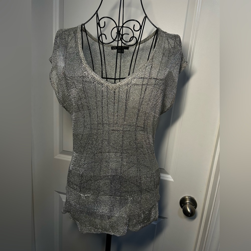 Armani‎ Exchange Silver Mesh Top